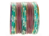 Beachcombers! Ethnic Glass Indian Wedding Bridal Bollywood Bangles Belly Dance Bracelets Set Plum...
