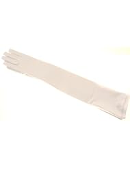 White Matte Satin Bridal Gloves with Hand Sewn Touch of Class Swarovski... by Alexandra Garrett Collection
