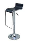 Adjustable Gas-Lift Design Black LEM Piston Style Bar Stool