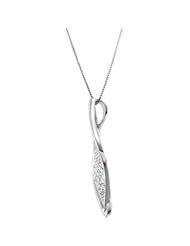 CleverEves 14K White Gold 1 Ct Tw 18.00 Inch Diamond Necklace