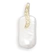 14k Yellow Gold Diamond/Rectangle Cultured Freshwater Pearl Slide