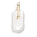 14k Yellow Gold Diamond/Rectangle Cultured Freshwater Pearl Slide