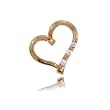 Diamond Modern Heart Pendant in 14 Karat Yellow Gold