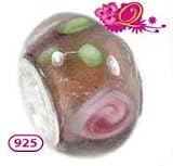 Quiges Beads Charms Murano Glass-Silver