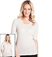 2 Pack Short Sleeve Pointelle Thermal Top