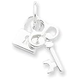 Sterling Silver Lock and Key Charm