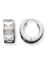 Sterling Silver Heart Cut Out Hoop Earrings QE3475"