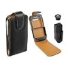 Etui en cuir noir pour Nokia E71 avec clip ceinture amovible