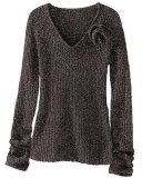 Corsage tweed sweater