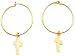 14K Yellow Gold Endless Hoop Cross Earrings Jewelry