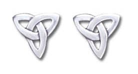 Solid Sterling Silver Triangle Celtic Earrings