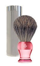 eShave Fine Badger Clear Silver Canister