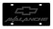 Chevrolet Avalanche License Plate on Black Steel