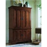 Hooker Furniture 042-55-412 Arts and Crafts Style Free - Standing Entertainment Center in Dark Cherr