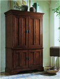 Hooker Furniture 042-55-412 Arts and Crafts Style Free - Standing Entertainment Center in Dark Cherr