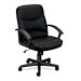 Basyx VL640 Series Leather Managerial Mid Back Swivel/Tilt Steel Chair, Black VL642ST11 / BSXVL642ST11