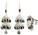 Ring and Earrings Silver Garnet Gem Jewelry (erss008)