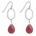 .925 Silver & Ruby Jade Teardrop Earrings