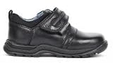 Hush Puppies Cloud Black Leather Boys School Shoe