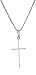 Sterling Silver Polished Stick Cross Pendant Necklace , 18