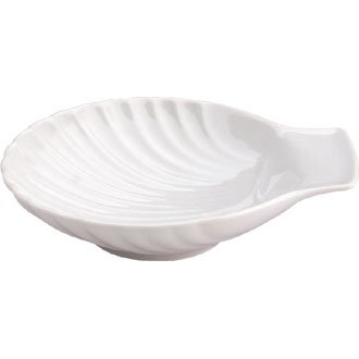 Porcelain Whiteware Crockery Set - Scallop Shell Platter / Dish 14cm 5 1/2 (Box 6)