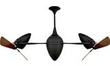 Matthews Fan AR Ruthiane Rotational Ceiling Fan, Black w/ Mahogany Blades