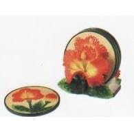 HIBISCUS 5 Piece Coaster Set w  Coaster Holder *NEW*! by Eastland