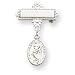 Sterling Silver Oval Saint Christopher Medal PIn