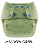 Blueberry One Size Bamboo Deluxe Diaper - Meadow Green