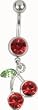 #2 Ruby Red DANGLING CHERRY Belly Ring