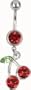 #2 Ruby Red DANGLING CHERRY Belly Ring