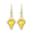 Gold Plated Brass Earrings with Topaz Cubic Zirconia - 10x7mm