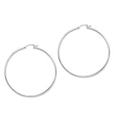 14k White Gold Polished Hoop Earring