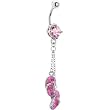 Pink Cubic Zirconia Flip-Flop Dangle Belly Ring