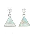 Opal Inlaid Earrings by Calvin Begay in Sterling Silver, #7965