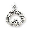 Pendant - Sterling Silver Antiqued Celtic Knot Claddaugh Pendant