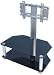 Iconic UKGL-409 2 Shelf Cantilever TV Stand - Up To 37 Inch - Black Glass