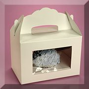 200ea - 4 X 6 X 4 White Window Gable Cupcake Box W/Insert