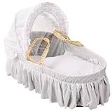 Woodform Simply Elegant White Broderie Anglaise Moses Basket