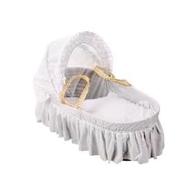 Woodform Simply Elegant White Broderie Anglaise Moses Basket