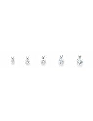 14k White Gold Round CZ Designer Charm Pendant 5 6 7 8 9 MM