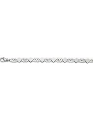 8mm 14k Fancy White Gold Link Bracelet 7"