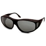 Solitaire Fits-Over Sunglasses - Tapered Square / Frame: Matte Black Lens: Grey/Green Polarized