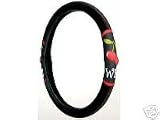 Wild Cherry Cherries Steering Wheel Cover Black