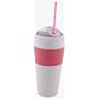 Copco Cold Beverage Travel Cup, Pink Butterfly/Daisy