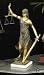 Executive Style Lady Justice Bronzed Statue Sculpture on White Marble Base-18" H