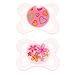 MAM Pacifiers Pearl Silicone 0-6 Months (Opaque & Arctic Blue)