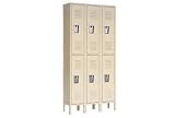Double Tier Republic Locker 12x12x30 6 Door Assembled Tan