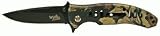 High Quality Folding Knife With Camo Rubberized Handle & Convenient Clip 4