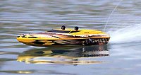 21PyoQtqGML Cen Racing   2054   Aqua Jet GP Nitro RC Racing Boat   Yellow & Red   30 MPH